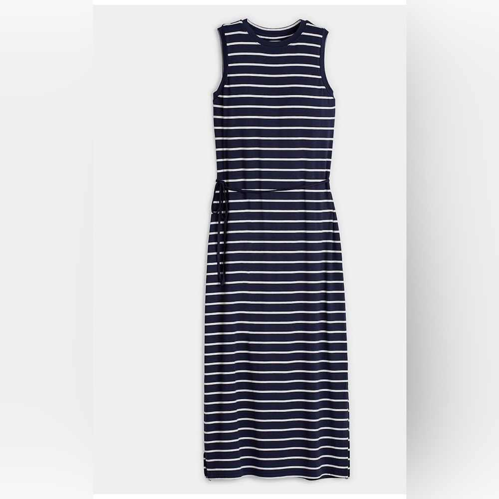 Hudson sleeveless striped dress with waist tie size M